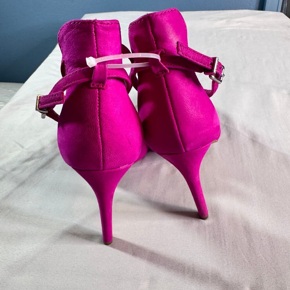 Gianni Bini Hula Tiera Pink Ankle Wrap Heels Womens 8.5M Pointed Toe View 4